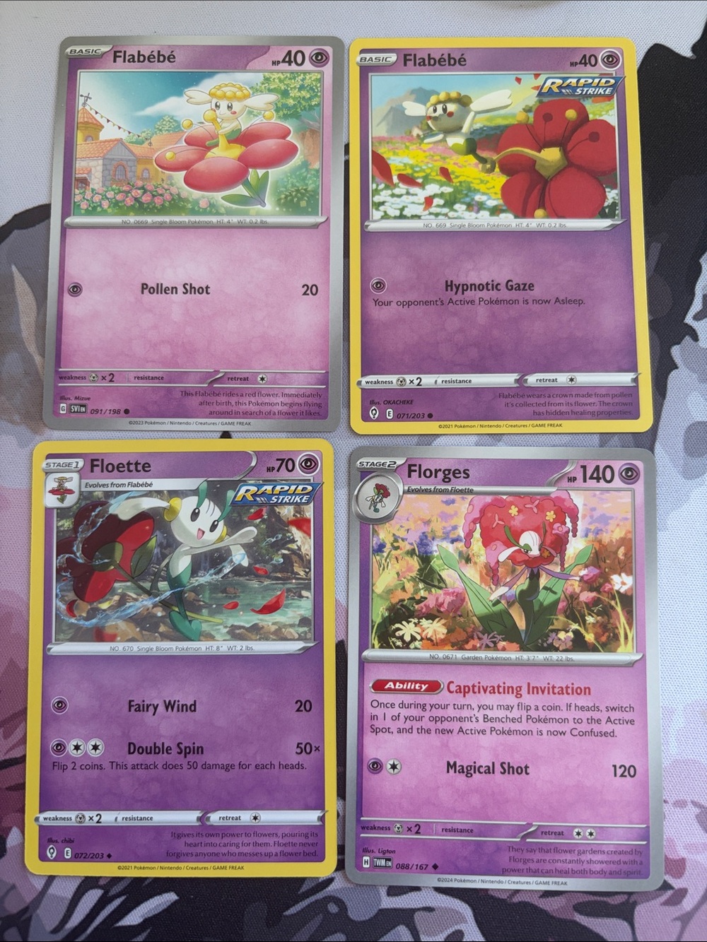 Flabébé, Floette & Florges Evolution Lot | 4 Pokémon Cards | ✨5/$25✨